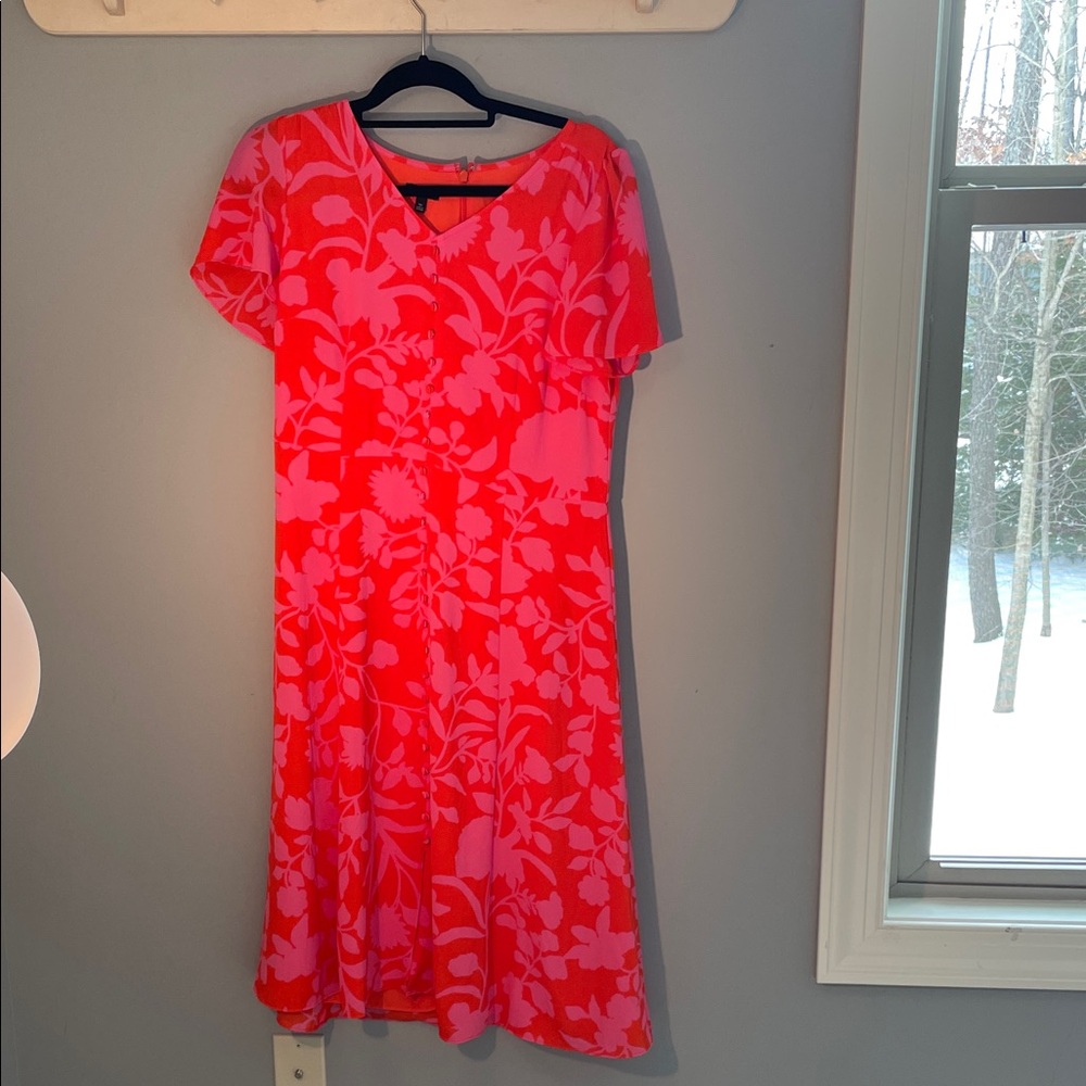 Floral Red and Pink Dress